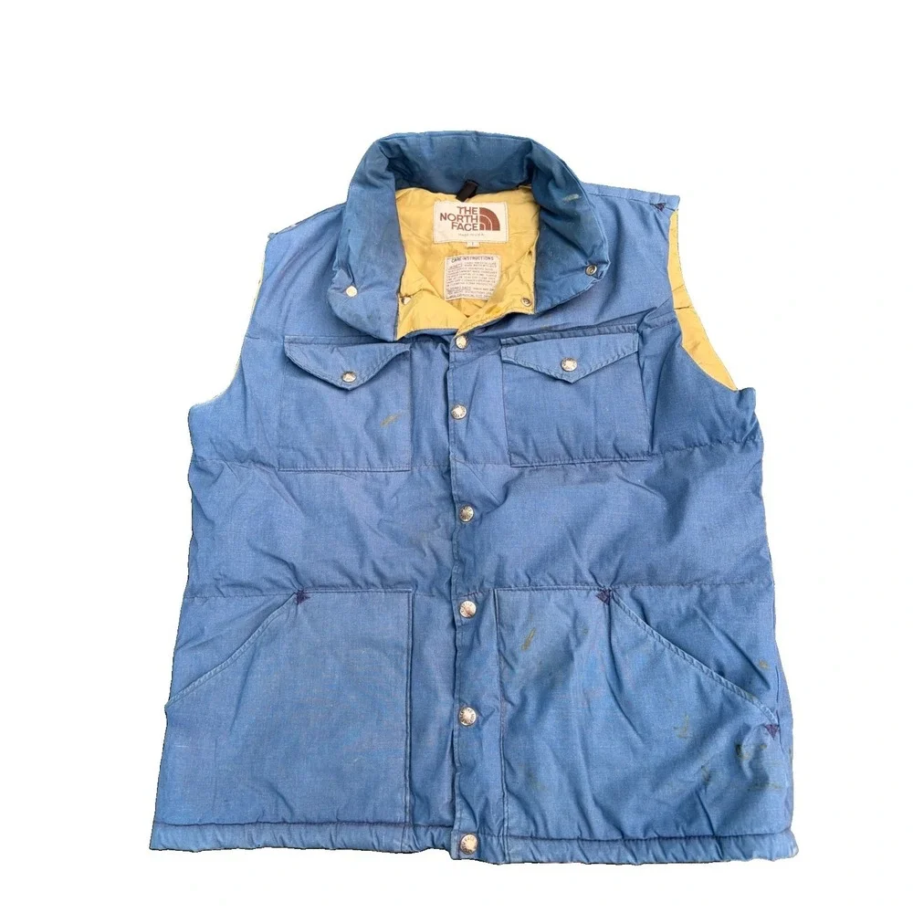 VINTAGE  NORTH FACE  BROWN LABEL  GOOSE DOWN VEST  LARGE  MADE IN USA